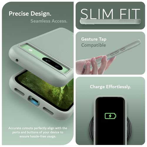 Image of TUDIA MergeGrip [Magsafe Compatible] for Google Pixel 8a Case - Green Lily