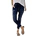 Produktbild FRAUIT Damen Retro Falten Jeanshose Lose Denim Hose Herbst Winter Frauen Coole Geerntete Jeans Hosen mit Tunnelzug