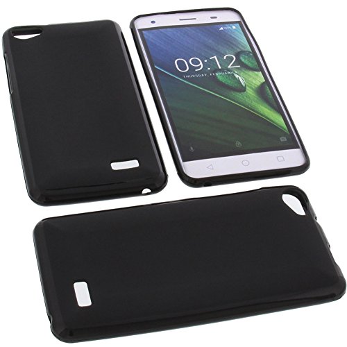 foto-kontor Tasche kompatibel mit Acer Liquid Z6E Gummi Hülle TPU Schutz Handytasche schwarz
