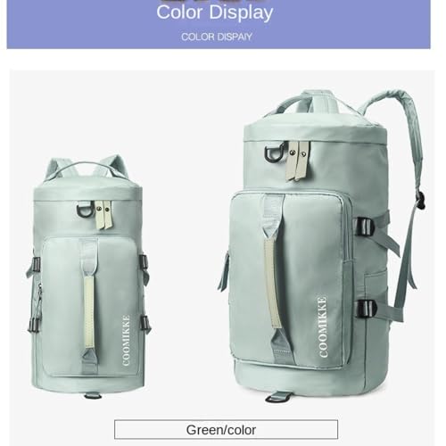 COOMIKKE Travel Backpack, Large Capacity Duffel Style Bag with Front Pocket, Available in Pink and Black (green)4