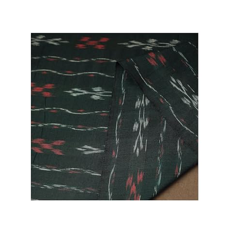 Image of Premium Sambalpuri Ikat Weave Pure Handloom Cotton Shirt Fabric Authentic Odisha Traditional Tie-Dye Craft, Soft & Breathable Natural Cotton Material for Custom Tailoring, Casual & Formal Wear
