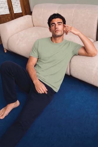 Image of Van Heusen Men's Crew Neck T-Shirt - Soft & Breathable Cotton | Regular Fit | Comfortable Everyday Casual Wear | Short Sleeves | Summer Favorite |Solid Colors | Style 60052|Available in Pack of 1 & 2