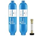 RV Water Filter, NSF Certified Camper Water Filter For RV Garden, Camping Must Haves For Reduces Chlorine, Bad Taste, Odor, Inline Hose Filter with 1 Flexible Hose Protectors, Pack of 2