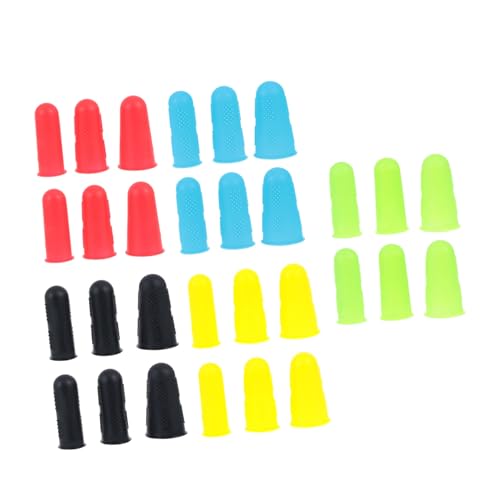 NIYANGLE 30 piezas Protectores de Dedos de Silicona Antiescaldado Capsulas Protectores Térmicos Flexibles para Cocina Industria Fundas Antideslizantes para Dedos Uso Taller Color Aleatorio