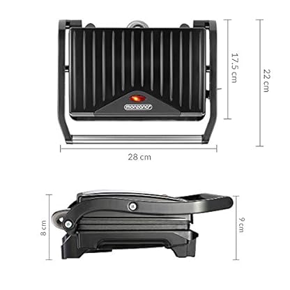 MONZANA® Kontaktgrill Antihaftbeschichtung Cool-Touch Sicherheitsverschluss Küche Tischgrill Sandwich Toaster Elektrogrill Panini Maker 750W Schwarz – Bild 8