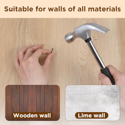 Image of 120 Pcs Picture Hanging Nails, 3 Sizes Decorative Nails for Hanging Pictures, Steel Nail Brass Head Wall Pictures Frame Hooks Nail Hardware for Picture Hanger, Wall Decor (Black, 1.3 /1.4 /1.8 mm)
