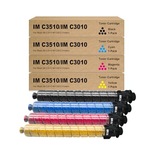 IM C3510 IM C3010 High Yield Toner Cartridges 842550 842553 842552 842551 for Ricoh IM C3010 IM C3510 IMC3510 IMC3010 Printer (4Pack Black Cyan Magenta Yellow)