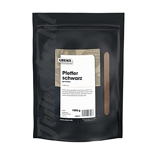 UBENA Pfeffer schwarz gemahlen im wiederverschließbaren Vorratsbeutel, 1er Pack (1 x 1 kg)