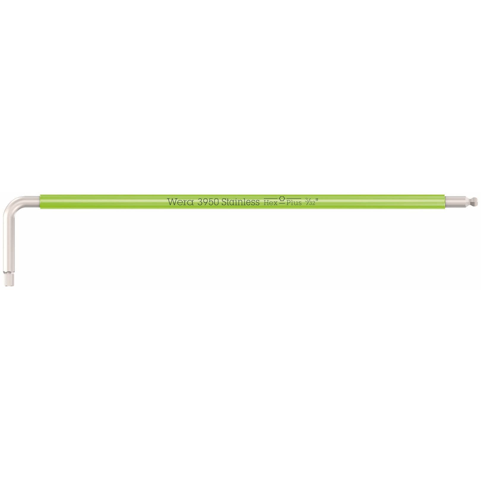 Wera 3950 SPKL Stainless Steel Multicolour Hex Key Imperial 3/32"