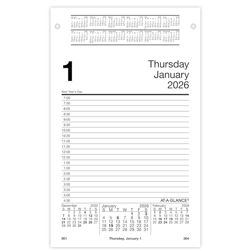 Recharge pour calendrier de bureau 2026 bloc éphéméride grand format quotidien