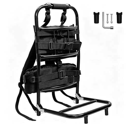 EAGWON Foldable Aluminum Hunting Pack Frame, Lightweight External Frame Hiking Backpacks, Alice Pack, Hunting Backpack Frame for Travel, Outdoor, Black