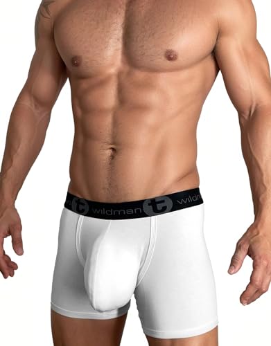Wildmant Cotton Monster Cock 5" Inseam Boxer Brief White4