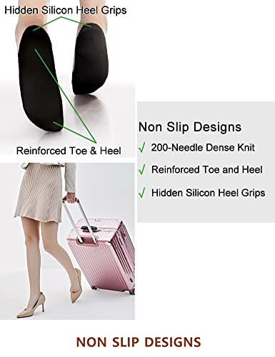 Vero Monte 4 Pairs Non Slip No Show Socks (Black, 7-8.5) - Women Low Cut Socks #TOP2
