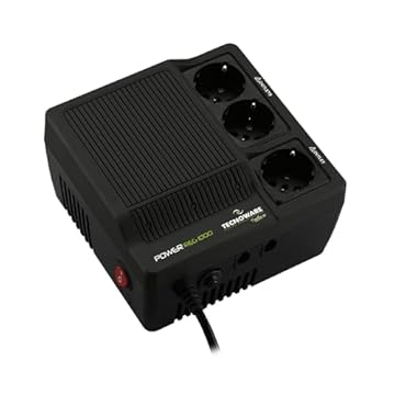 Tecnoware Stabilizzatore di Tensione 1000VA per modem, router, PC e piccoli dispositivi elettronici, protegge da sbalzi di corrente, non è un UPS, pronto all’uso