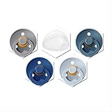 Bibs JJLS - Juego de 4 chupetes para recién nacido, de 0 a 6 meses, caucho natural, incluye caja para chupete