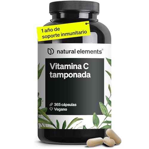 Vitamina C tamponada - 365 cápsulas para 1 año - Suave para el es...