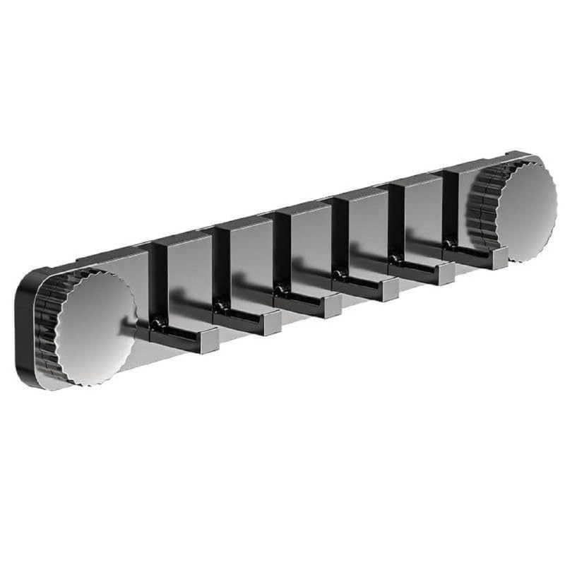Wall Hook Rack with 5 Foldable Hooks Space Saving Wall Mounted Hanger Organizer for Clothes Keys Bags Towels and Accessories Storage Entryway Bedroom Bathroom and Office Utility Holder-image-3