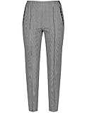 Gerry Weber Damen Hose mit Vichy Karo Hose Tuch/Kombi lang Stretchhose kariert reguläre Länge Schwarz/Ecru/Weiss Gemustert 48