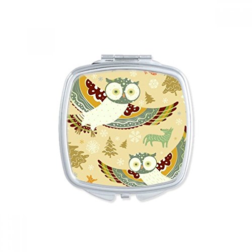 Miroir compact carré avec illustration d'oiseaux pour maquillage précis en déplacement - 2