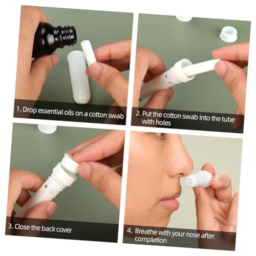 SOLUSTRE 20 Pçs Snorkel Recarregáveis ​​Tubos De Óleo Essencial Vazio Nasal Vara Nasal Recipientes D