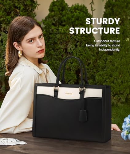Image of LOVEVOOK Laptop Tote Bag for Women, Office Work Bag Briefcase fit for Laptop, Large Capacity Teacher Bag Handbag