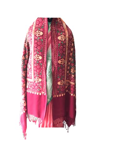 Virsa Multi Embroidery Mehroon Stole