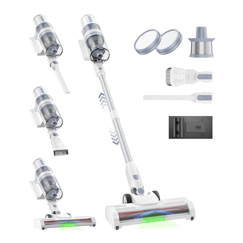 XenonLab Cordless Vacuum Cleaner, 45KPA Stick Vacuum Cleaners for Home, 6-in-1 Rechargeable Lightweight Vacuum, Up to 35Mins Runtime, with Powerful Suction for Carpets, Pet Hair, Hardwood Floors