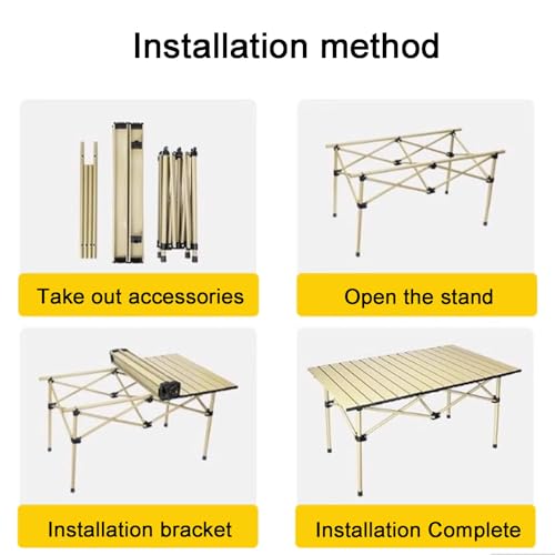 Table de camping en acier en carbone portable haute capacité et pliante pour l'extérieur - 8