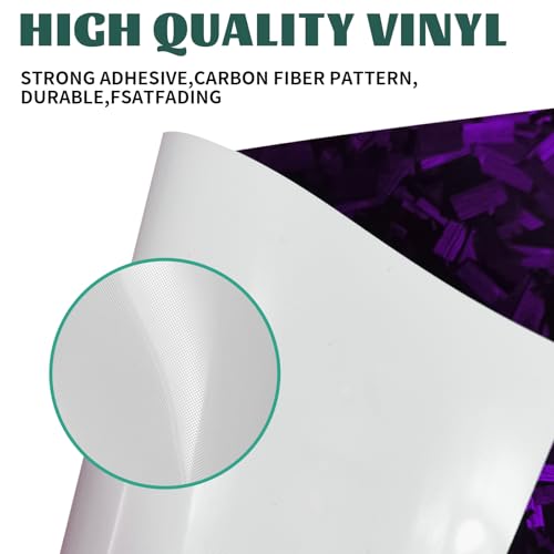 Image of Compatible with 11.8 inch x 4 inch Bowtie Emblem Wrap Kit for Chevy Logo Overlay Vinyl Wrap with Spatula and Cutter 3Pcs Purple Forged Carbon Fiber