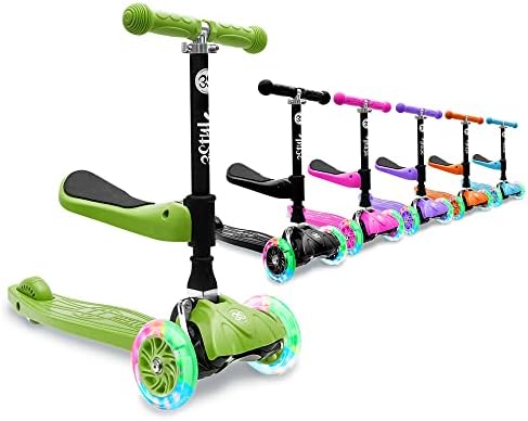 3StyleScooters RGS-0 Kids 3 Wheeled Scooter, Light Up Wheels, Removable Seat, Lightweight and Foldable, Ages 2+