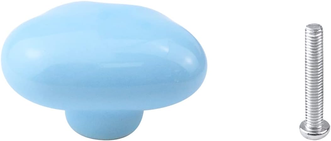 6pcs Cute Cloud Shape Ceramic Drawer Knobs Safeproof Rounded Edge Cabinet Pulls Handles for Kids Room (Baby Blue)