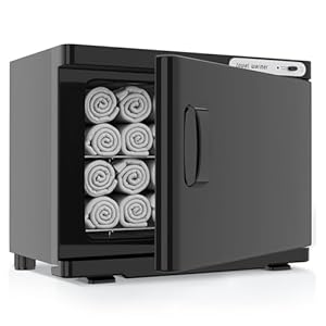 Towel Warmer Cabinet, 23L Large Hot Bath Towel Warmer Heating Use for Facial Spa, Hair Beauty, Salon Equipment and Home- Black