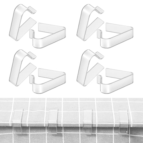 8Pcs Table Cloth Clip, Plastic Tablecloth Clips, Table Clips for Table Cloth, Clear Table Cloth Cover Clamps for Thick Table Christmas Home Wedding Party Indoor Outdoor Camping