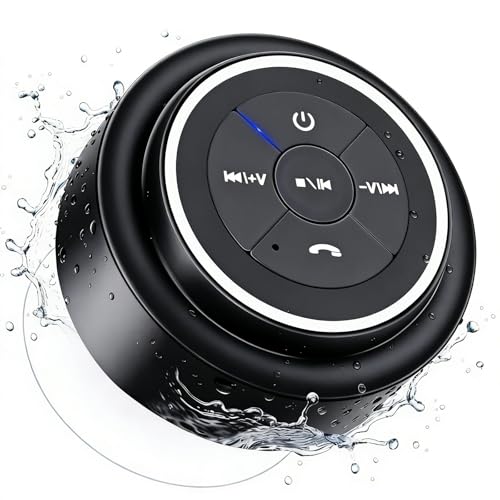 HAISSKY Bluetooth Shower Speakers, Portable Wireless Speaker with Suction Cup, IP67 Waterproof Speaker Pairs Easily to Phones, Tablets, Computer, Gift for Men & Women