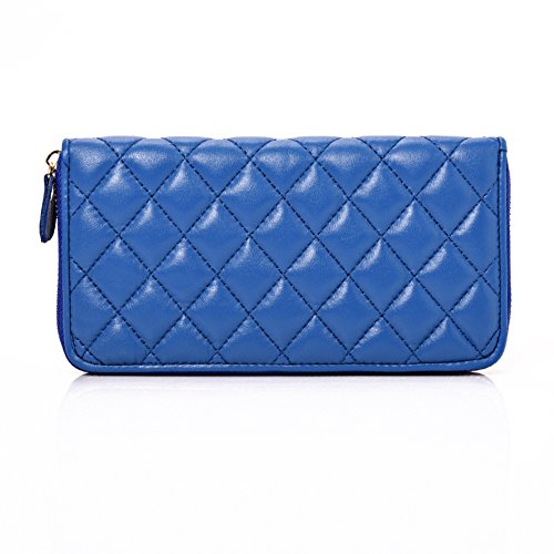 Sac à main long en cuir rhombique à agrafe d'argent pour femme modèle B