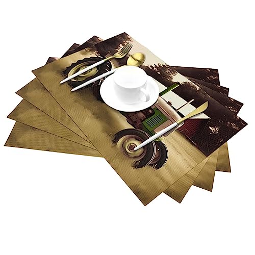 Sets de table lavables motif tracteur pour protéger des taches - 5