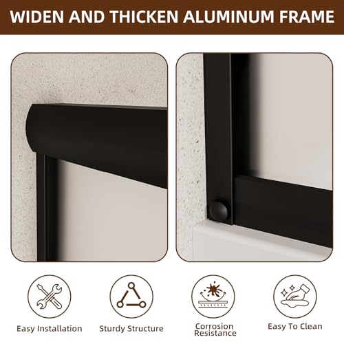 Image of Royal Guard Double Sliding Shower Door,56-60 inch W x 72 inch H,Frosted&Matte Black