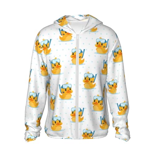 Gafas de buceo con diseño de pato de dibujos animados, protección solar, con cremallera, chaqueta ligera de manga larga para hombres y mujeres, Negro -, X-Large
