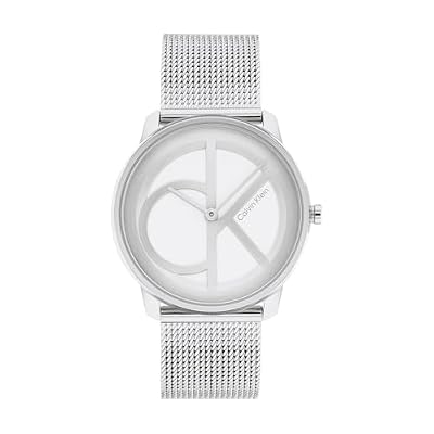 Calvin Klein Orologio Analogico al Quarzo Per Uomo e Donna Collezione ICONIC MESH - 40MM con Cinturino in Maglia Metallica in Acciaio Inossidabile Argentato - 25200027