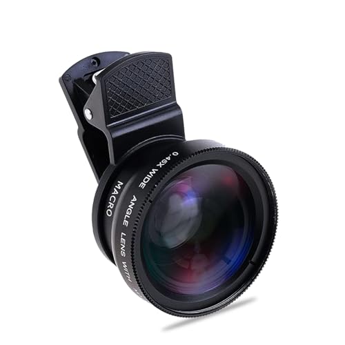 Obiettivo fotocamera telefono, obiettivo grandangolare 0,45X, obiettivo macro 15X, obiettivo cellulare clip-on per iPhone 15 14 13 Kit obiettivo, Samsung, accessori fotocamera telefono Google