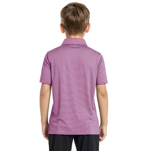 Image of Boys Polo Shirts Short Sleeve Striped Performance Moisture Wicking Dry Fit Golf Shirts for Boys Youth Kids