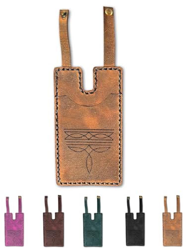 Fashion Leather Wallet,Western Boot Wallet With Snap Strap,Mini Portable Card Package,Handcrafted Credit Card Holder (Tawny,Pu)