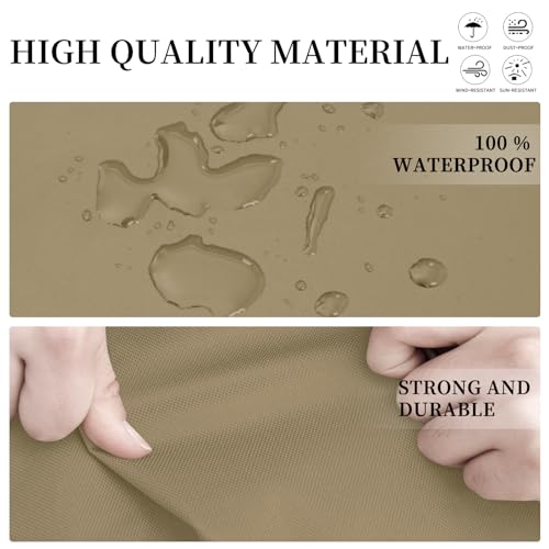 Image of Easy-Going Patio L-Shaped Sectional Sofa Cover, 83 inchX104 Waterproof Outdoor Sectional Cover, Heavy Duty Garden Furniture Protector (Left Facing, Camel)