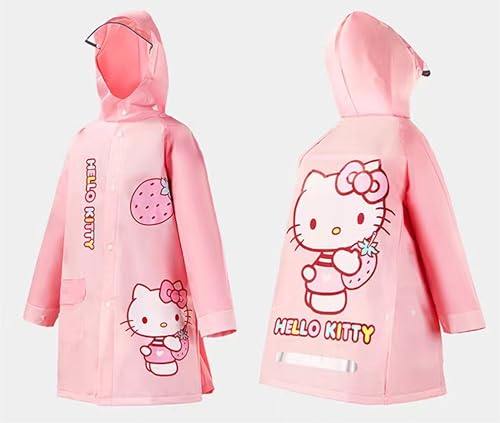 Hello Kitty & Strawberry Hooded Rain Coat Jacket Poncho Outwear for Girls Kids Children2