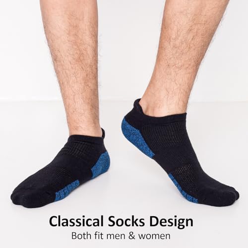 Sock Amazing 6 Pairs Unisex Premium Cotton Socks Soft Cushion No Show Sock Non Slip Low Cut Ankle Socks for Men Women Running2