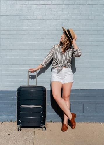 Image of Samsonite Freeform Hardside Expandable with Double Spinner Wheels, Navy, 2-Piece Set (Carry-on /Large), Freeform Hardside Expandable With Double Spinner Wheels