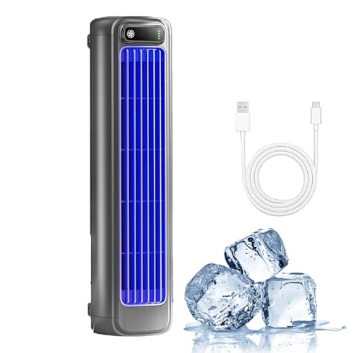 Pesmory Rafraîchisseur, Pesmory Climatiseur, Cooldeez Cooling Ace, Sherum Rafraichisseur D'air Portable, Climatiseur Portable Rechargeable à 3 Vitesses (1 pièce Gris)