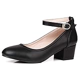 【 Damen schuhe elegant 】Extra langer Knöchelriemen mit verstellbarem Schnallenverschluss. Geeignet für die Büroangestellte. Kann mit einem Kleid, abend kleider.