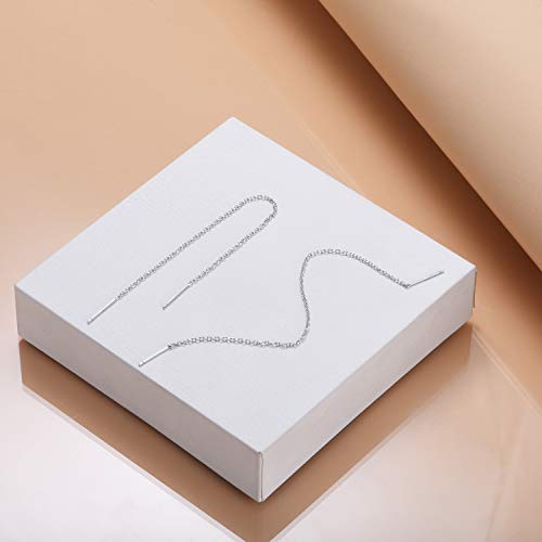 YFN Threader Earrings Sterling Silver Chain -Earrings for Women Dangle Earrings Thread Dangling Threaded Long Chain Earring Nickel Free Hypoallergenic Ear for Women4