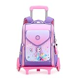 Six Wheels Trolley Suitcase School Bags For Boys Girls Oxford Vacation Rolling Backpack Kids Traveli
